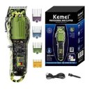 Ver imagem 2 de Máquina de Corte Kit Barbeiro 3 em 1 Camuflado Transparente sem Fio Profissional Kemei Km-2379