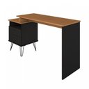 Ver imagem 6 de Conjunto 3 Peças com Escrivaninha Industrial, Gaveteiro Organizador e Estante com Pés de Metal Freijó Preto Artany