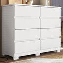 Ver imagem 2 de Cômoda Quarto 136cm 8 Gavetas Morin Branco S01 - Mpozenato