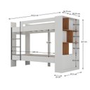 Ver imagem 5 de Conjunto de Quarto Juvenil com Beliche e Escrivaninha 2 Gavetas Zest Yescasa Branco/Nogal