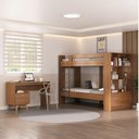 Ver imagem 1 de Quarto Juvenil Completo Zest com Beliche e Escrivaninha 2 Gavetas Yescasa Marrom/Nogal