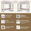 Ver imagem 7 de Conjunto Quarto Juvenil Completo Nexis com Beliche e Escrivaninha em L 2 Portas Yescasa Branco/Nogal