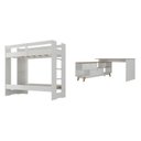Ver imagem 2 de Conjunto Quarto Juvenil Completo Nexis com Beliche e Escrivaninha em L 2 Portas Yescasa Branco/Nogal