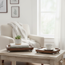 Ver imagem 4 de Kit 2 Bandeja Retangular Home&co Mdf Natural