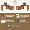 Ver mais imagens de Conjunto Quarto Juvenil Completo Nexis com Beliche e Escrivaninha em L 2 Portas Yescasa Marrom/Nogal