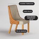 Ver imagem 6 de Conjunto Sala de Jantar Mesa Orgânica 180cm 6 Cadeiras Belle sem Tampo Vidro Cinamomo/Off White/Sint