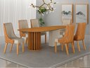 Ver imagem 7 de Conjunto Sala de Jantar Mesa Orgânica 180cm 6 Cadeiras Belle sem Tampo Vidro Cinamomo/Off White/Sint