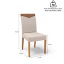 Ver imagem 4 de Conjunto Sala de Jantar Mesa Aparador Extensível 53x106 Tampo Vidro e 04 Cadeiras Estofada Marrom/Am