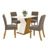 Conjunto Sala de Jantar Mesa 120cm Tampo MDF 4 Cadeiras Lupita Casa 812 - 4