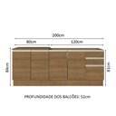 Ver imagem 4 de Kit com 2 Balcões de Cozinha Madesa Glamy 4 Portas 3 Gavetas (Sem Tampo e Pia) Rustic Rustic