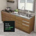 Ver imagem 7 de Kit com 2 Balcões de Cozinha Madesa Glamy 4 Portas 3 Gavetas (Sem Tampo e Pia) Rustic Rustic