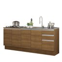 Ver imagem 3 de Kit com 2 Balcões de Cozinha Madesa Glamy 4 Portas 3 Gavetas (Sem Tampo e Pia) Rustic Rustic