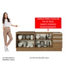 Ver imagem 6 de Kit com 2 Balcões de Cozinha Madesa Glamy 4 Portas 3 Gavetas (Sem Tampo e Pia) Rustic Rustic