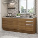 Ver imagem 1 de Kit com 2 Balcões de Cozinha Madesa Glamy 4 Portas 3 Gavetas (Sem Tampo e Pia) Rustic Rustic