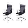Kit 2 Cadeiras Escritorio Presidente Esteirinha Tela Mesh 3303 - 1