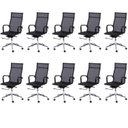Ver imagem 1 de Kit 10 Cadeiras Escritorio Presidente Esteirinha Tela Mesh 3303