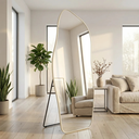 Ver mais imagens de Espelho Grande Corpo Inteiro com Moldura Metal Orgânico 170x70cm com Suporte de Chão