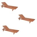 Ver imagem 1 de Conjunto 3 Espreguiçadeiras para Jardim em Madeira Maciça Maldivas