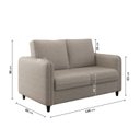 Ver imagem 3 de Sofá 2 Lugares Linho Cinza Orquídea 138cm CabeCasa MadeiraOriginals