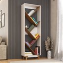 Ver mais imagens de Kit 2 Peças para Escritório com Escrivaninha em L e Estante Multiuso para Livros