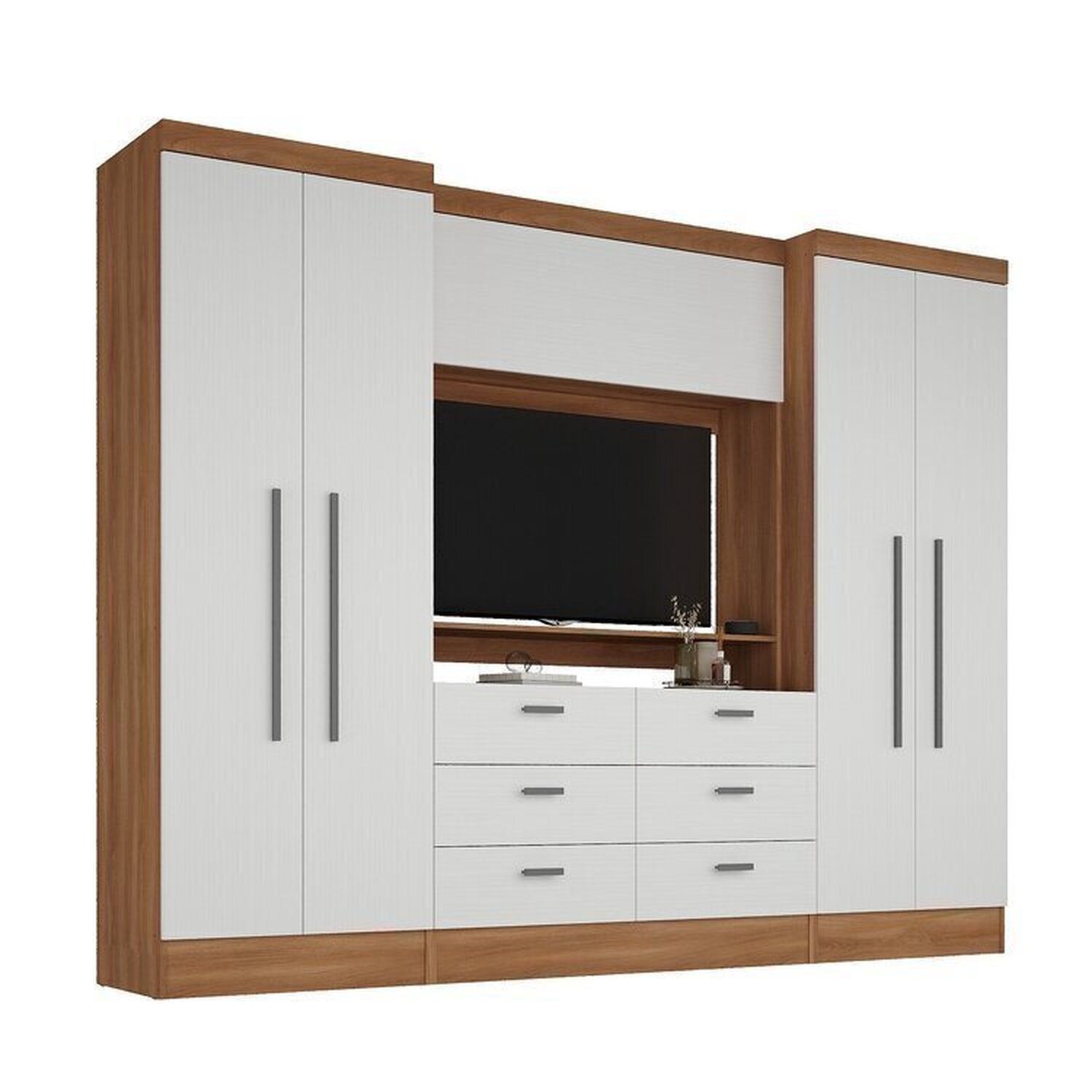 Guarda-roupa Modulado Viena 4 Portas 6 Gavetas3 Peças Espresso Móveis - 2