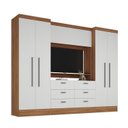 Ver imagem 2 de Conjunto Guarda-Roupa Modulado Viena 4 Portas 6 Gavetas 3 Peças Yescasa Branco/Nogal