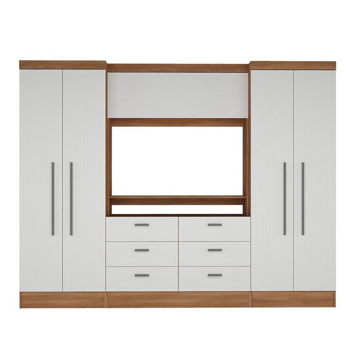 Guarda-roupa Modulado Viena 4 Portas 6 Gavetas3 Peças Espresso Móveis - 6