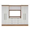 Ver imagem 6 de Conjunto Guarda-Roupa Modulado Viena 4 Portas 6 Gavetas 3 Peças Yescasa Branco/Nogal