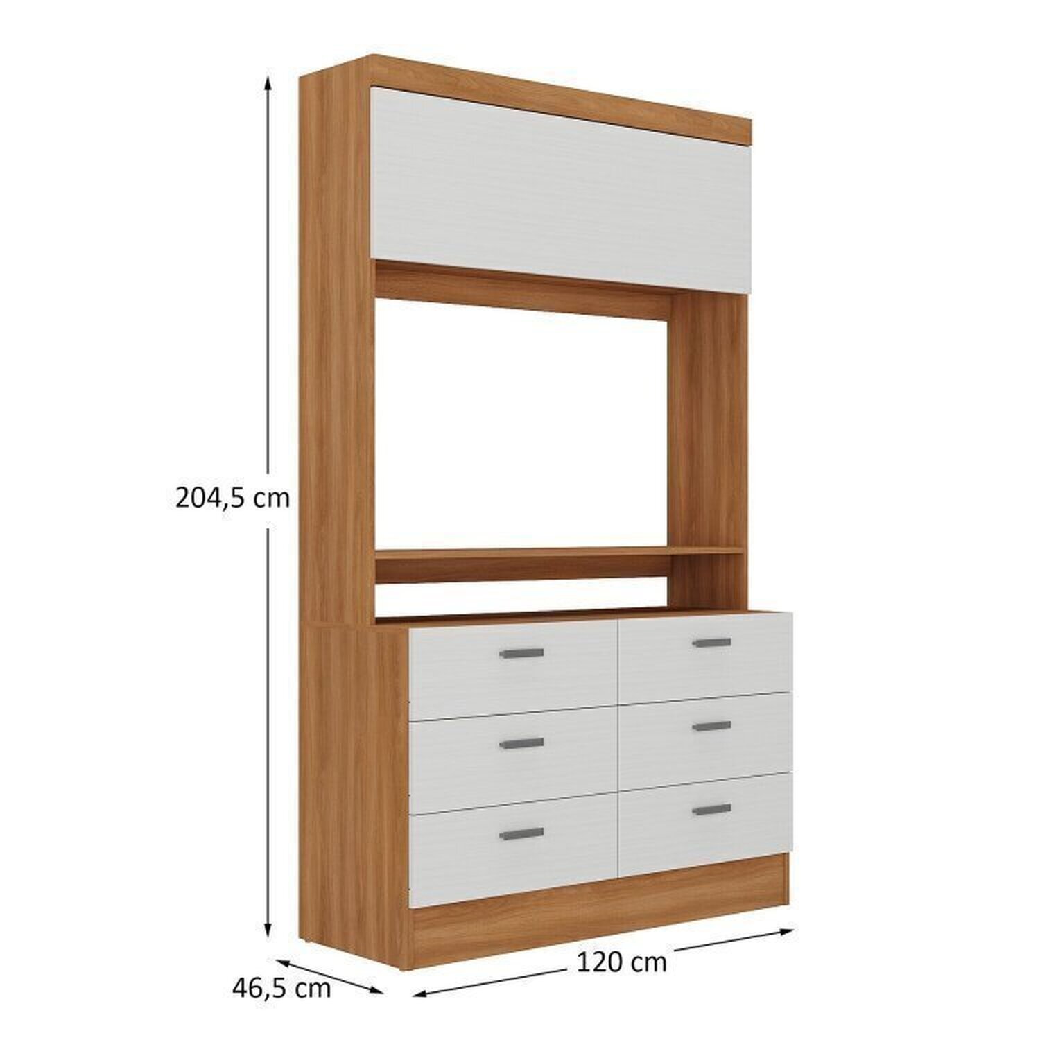 Guarda-roupa Modulado Viena 4 Portas 6 Gavetas3 Peças Espresso Móveis - 13