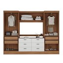 Ver imagem 3 de Conjunto Guarda-Roupa Modulado Viena 4 Portas 6 Gavetas 3 Peças Yescasa Branco/Nogal