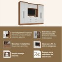 Ver imagem 5 de Conjunto Guarda-Roupa Modulado Viena 4 Portas 6 Gavetas 3 Peças Yescasa Branco/Nogal