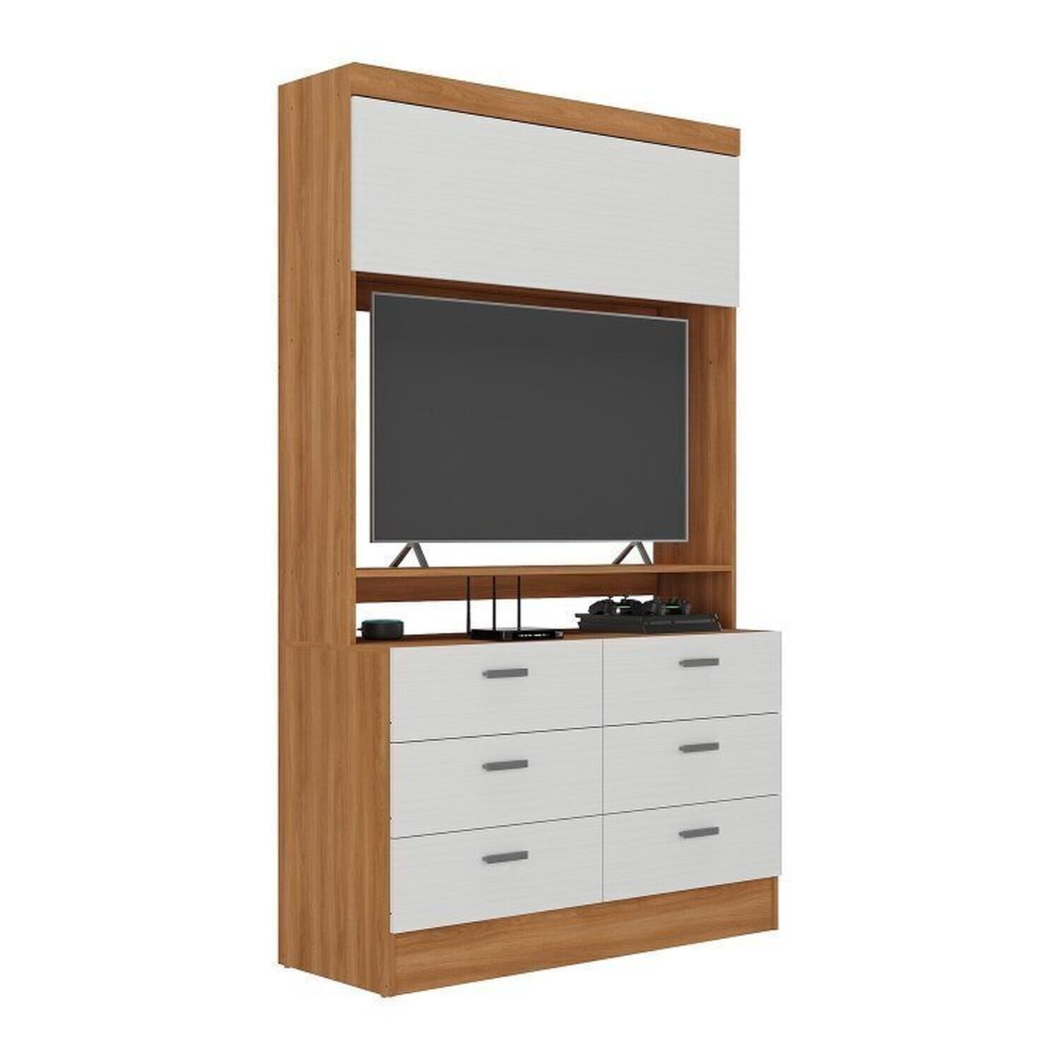 Guarda-roupa Modulado Viena 4 Portas 6 Gavetas3 Peças Espresso Móveis - 12