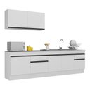 Ver imagem 1 de Armário de Cozinha Compacta 270cm com Rodapé Veneza Multimóveis V2111 Branco/Preto