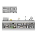 Ver imagem 6 de Armário de Cozinha Compacta 270cm com Rodapé Veneza Multimóveis V2111 Branco/Preto