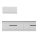 Ver imagem 7 de Armário de Cozinha Compacta 270cm com Rodapé Veneza Multimóveis V2111 Branco/Preto