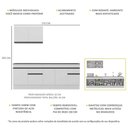 Ver imagem 4 de Armário de Cozinha Compacta 270cm com Rodapé Veneza Multimóveis V2111 Branco/Preto