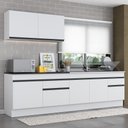 Ver imagem 3 de Armário de Cozinha Compacta 270cm com Rodapé Veneza Multimóveis V2111 Branco/Preto