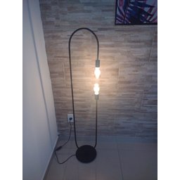 Luminária de Chão Moderna Metálica Slim Curva para 2 Lâmpadas 1,40m- Preto - 5