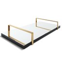 Ver imagem 1 de Bandeja Espelhada 25x50cm Borda Infinita Preta Com Alça Cobre