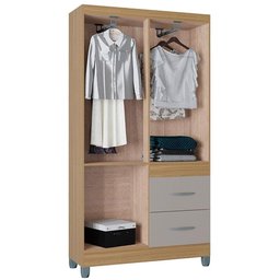 Roupeiro Solteiro 4 Portas 837 Damasco Off White Poqq Damasco Off White - 4