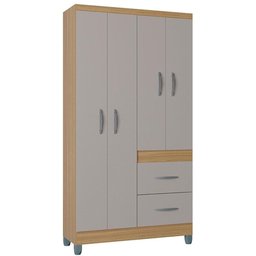 Roupeiro Solteiro 4 Portas 837 Damasco Off White Poqq Damasco Off White - 1