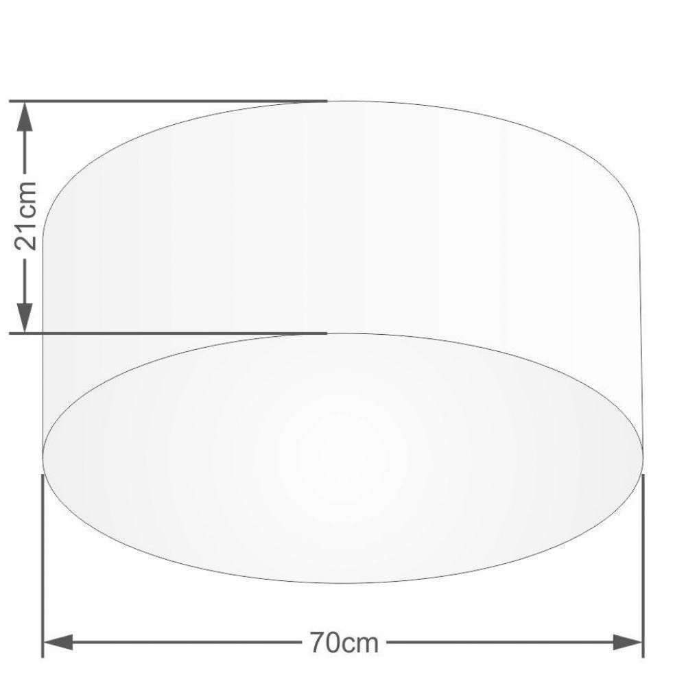 Plafon Cilíndrico Md-3054 Tecido 70x21cm Bivolt Branco - 2