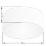 Plafon Cilíndrico Md-3054 Tecido 70x21cm Bivolt Branco - 2