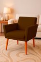 Ver imagem 2 de Poltrona Cadeira para Sala Confortável e Minimalista Paris em Suede Marrom