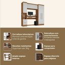 Ver imagem 5 de Escrivaninha Mesa Escritório com Armário 4 Portas e 2 Gavetas Modulado Viena