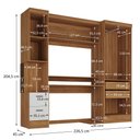 Ver imagem 3 de Conjunto de Escritório Escrivaninha e Armário 2 Gavetas 4 Portas 226,5cm Viena Yescasa Branco/Nogal