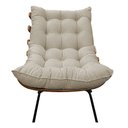 Ver imagem 6 de Kit 02 Poltronas e 02 Puffs Costela Base Fixa Suede - Doce Sonho Móveis - Bege