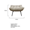 Ver imagem 5 de Kit 02 Poltronas e 02 Puffs Costela Base Fixa Suede - Doce Sonho Móveis - Bege