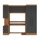 Ver imagem 6 de Escrivaninha Mesa Escritório com Armário 4 Portas e 2 Gavetas Modulado Viena