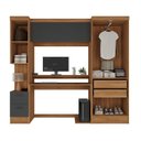 Ver imagem 3 de Escrivaninha Mesa Escritório com Armário 4 Portas e 2 Gavetas Modulado Viena